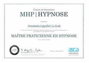 Certificat maitre Praticienne en hypnose